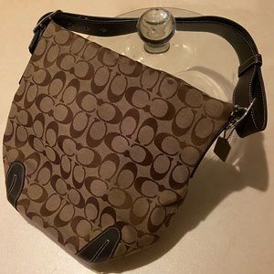 Coach Leather & Fabric Bucket Purse
